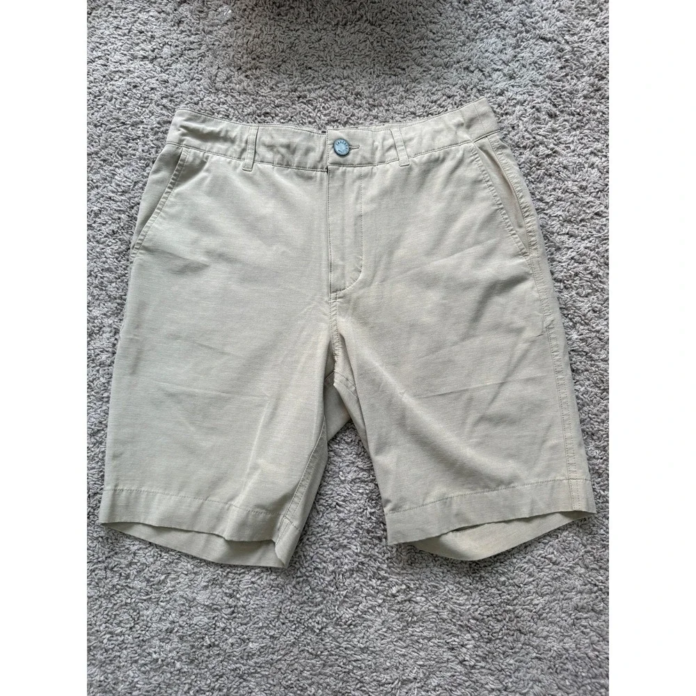 Faherty All Day Shorts Mens 29 Khaki Tan Hybrid Stretch‎ Board Shorts Chino 9 In